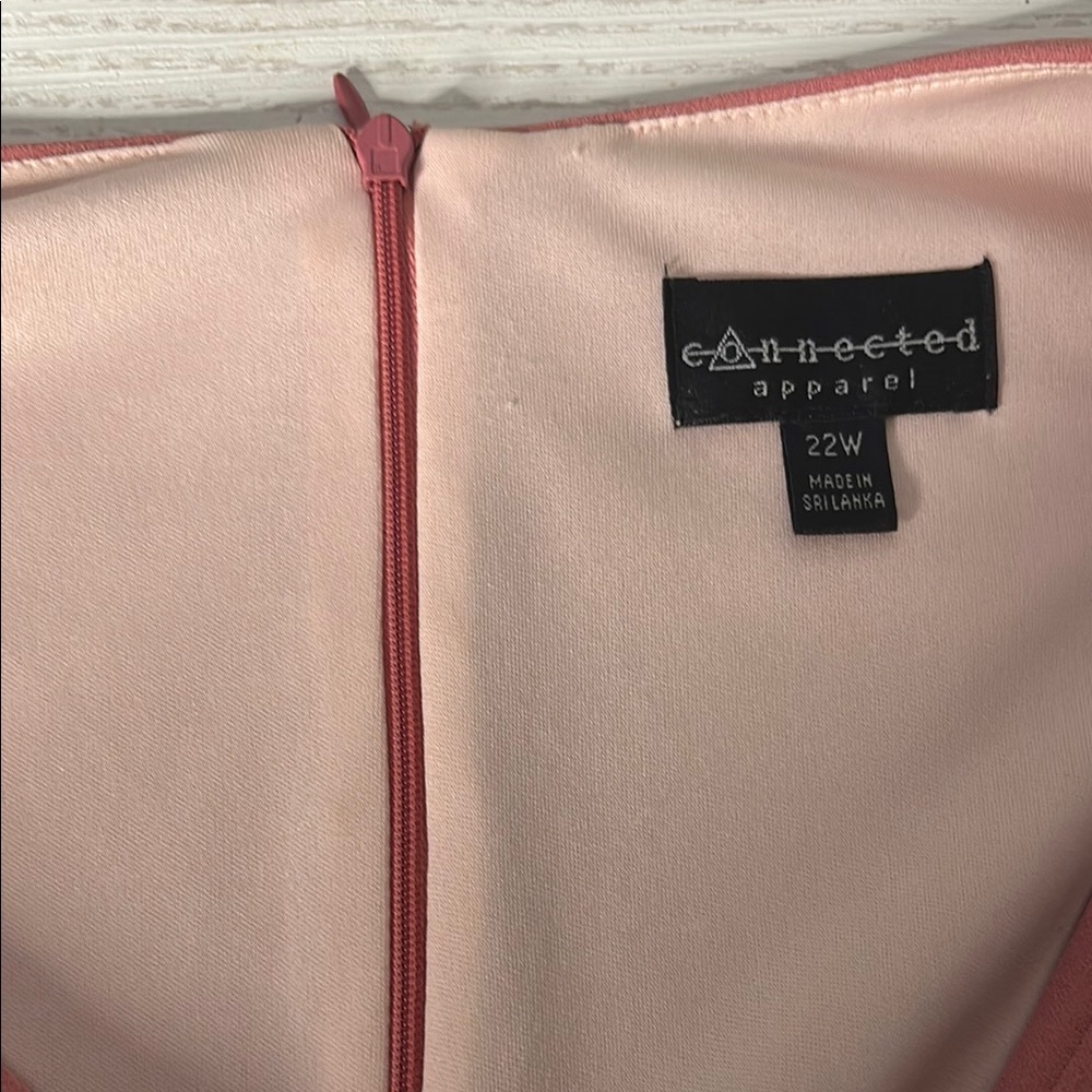 Pink V-Neck Midi Dress - Picture 6 of 8